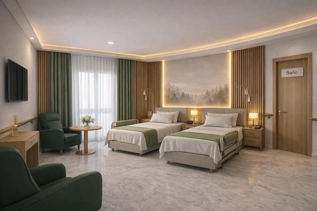 Habitación cálida y personalizada en una residencia con modelo AICP